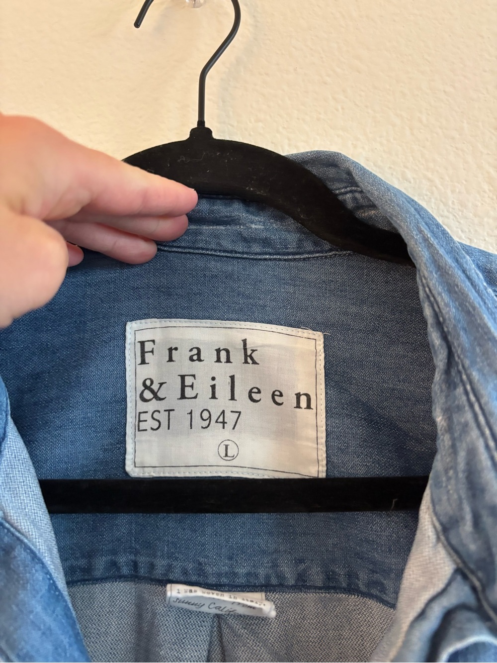 Frank & Eileen Rory Distressed Famous Denim Maxi Shirtdress size large - Picture 3 of 5